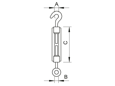 Dimensional drawing 1 OBO 945 M10 G Span wire clamp
