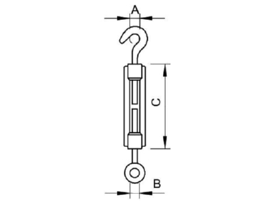 Dimensional drawing 2 OBO 945 M10 G Span wire clamp