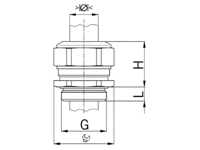 Dimensional drawing Kaiser 1000 50 Cable gland M50