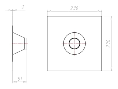 Dimensional drawing Kaiser 9059 52 Grommet 50   75mm