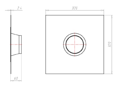 Dimensional drawing Kaiser 9059 54 Grommet 100   110mm
