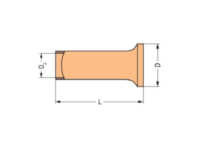 Dimensional drawing WAGO 216 104 Cable end sleeve 1 5mm 