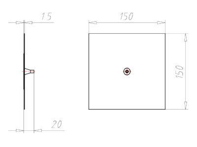 Dimensional drawing Kaiser 9059 44 Grommet 4   8mm
