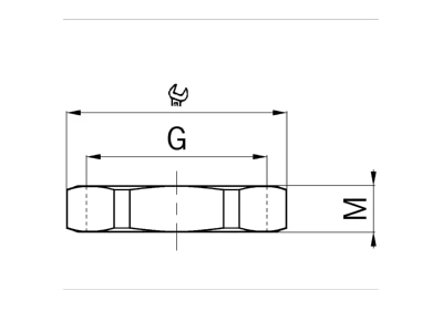 Dimensional drawing Kaiser 8000 085 Locknut for cable screw gland M85