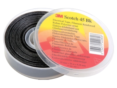 Produktbild 1 3M Scotch 45 19x20 bk Glasf Polyest Isolierband 19mmx20m sw  glasf 