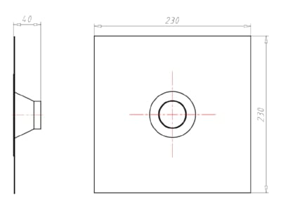 Dimensional drawing Kaiser 9079 51 Grommet 42   55mm