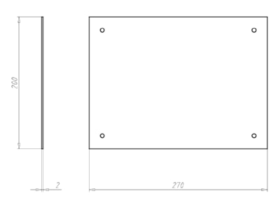 Dimensional drawing Kaiser 9916 03 Cover for flush mounted box rectangular
