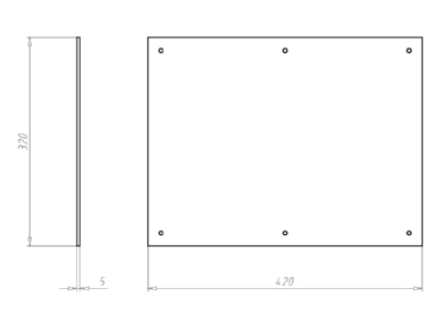 Dimensional drawing Kaiser 9917 02 Cover for flush mounted box rectangular