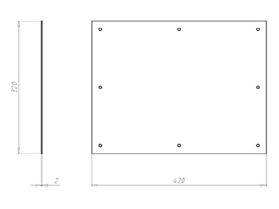 Dimensional drawing Kaiser 9917 03 Cover for flush mounted box rectangular