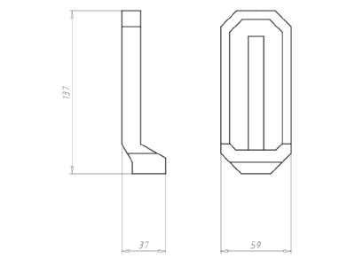 Dimensional drawing Kaiser 9940 20 Accessory for junction box