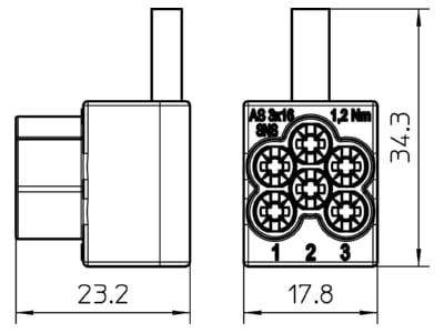 Mazeichnung 2 OBO AS 3x16 Anschlussklemme 3x16qmm