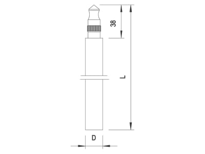 Dimensional drawing 1 OBO 219 20 BP CU Earth rod 1500mm
