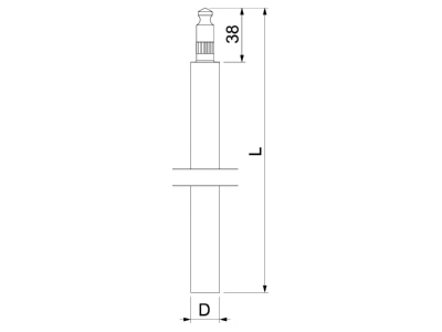 Dimensional drawing 2 OBO 219 20 BP CU Earth rod 1500mm