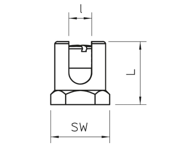 Dimensional drawing 1 OBO EKL 35 M6 Mounting material for cable tray
