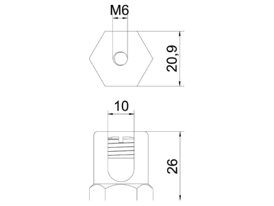 Dimensional drawing 2 OBO EKL 35 M6 Mounting material for cable tray