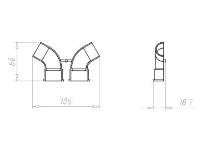 Dimensional drawing Kaiser 1266 25 Accessory for junction box