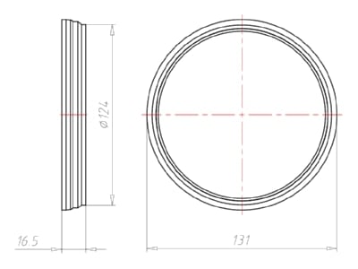 Mazeichnung Kaiser 1281 21 Verlaengerungsring Einbauhoehe 10mm