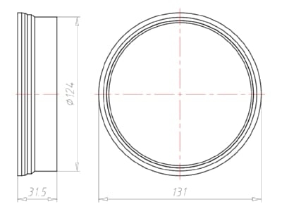 Mazeichnung Kaiser 1281 25 Verlaengerungsring Einbauhoehe 25mm