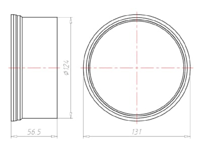 Mazeichnung Kaiser 1281 50 Verlaengerungsring Einbauhoehe 50mm