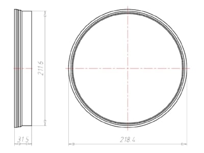 Mazeichnung Kaiser 1282 25 Verlaengerungsring Einbauhoehe 25mm