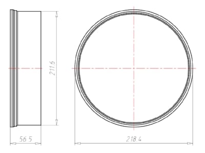 Mazeichnung Kaiser 1282 50 Verlaengerungsring Einbauhoehe 50mm