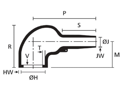 Mazeichnung 2 Hellermann Tyton 1152 6 HW21 PO X BK Warmschrumpfformteil Stecker rechtwinklig