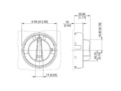 Dimensional drawing Stahl 227211 Push button actuator black IP66