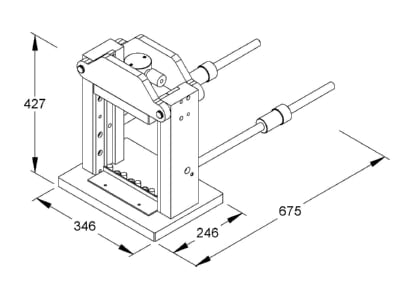 Dimensional drawing Niedax W GG T1 Z15 Hydraulic head for multi purpose tool