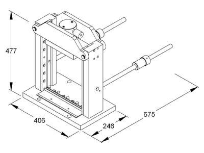 Dimensional drawing Niedax W GG T2 Z15 Hydraulic head for multi purpose tool