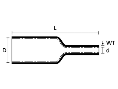 Mazeichnung 1 Hellermann Tyton TREDUX MA47 12 3 Schrumpfschlauch mittelwandig 1m