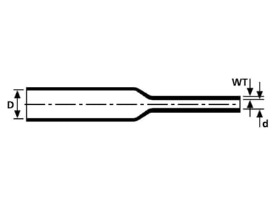 Mazeichnung 2 Hellermann Tyton TREDUX MA47 19 6 Schrumpfschlauch mittelwandig 1m