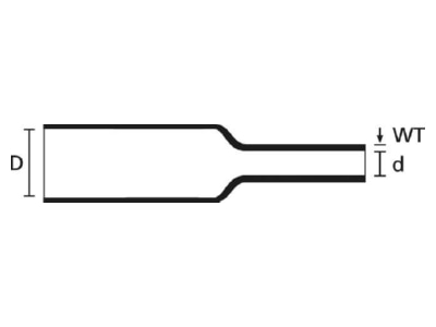 Dimensional drawing Hellermann Tyton HIS 3 12 4 POX BU Thin walled shrink tubing 12 4mm blue HIS 3 12 4 PEX BU