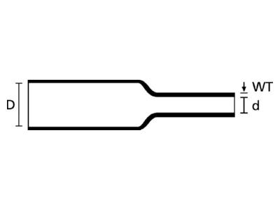 Dimensional drawing 1 Hellermann Tyton HIS 3 18 6 PEX BK Thin walled shrink tubing 18 6mm black
