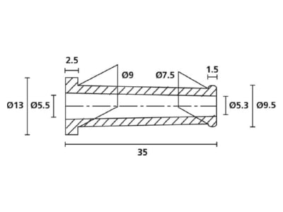 Mazeichnung Hellermann Tyton HV 2101A PVC BK Tuelle