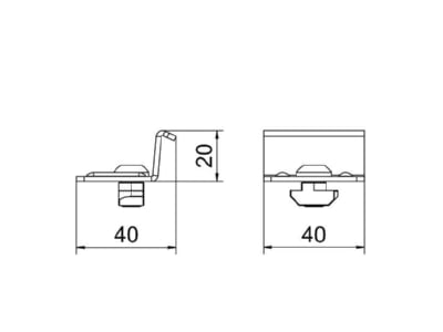 Dimensional drawing OBO KV 45 DD Cross connector