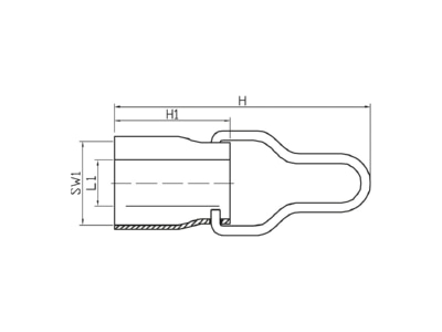 Dimensional drawing Jacob RSS43 Tubular box spanner