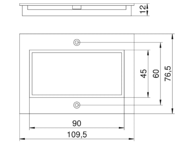 Mazeichnung 1 OBO T4B P7 9011 Abdeckplatte 2f Modul 45 f  T4B