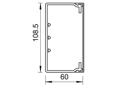 Mazeichnung 1 OBO WDK60110LGR Wand Deckenkanal m Obert  60x110mm PVC