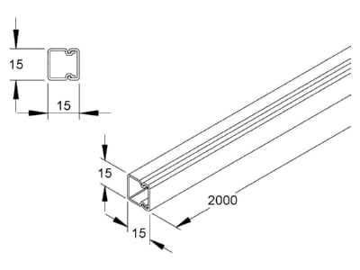 Mazeichnung Kleinhuis HKL1515 3 Kanal rws 15x15 RAL9010