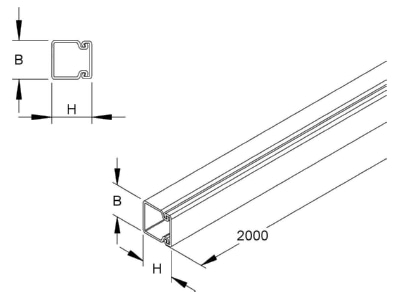 Mazeichnung Kleinhuis HKL2020 3 Kanal rws 20x20 RAL9010