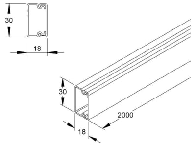 Mazeichnung Kleinhuis HKL2030 3 Kanal rws 20x30 RAL9010