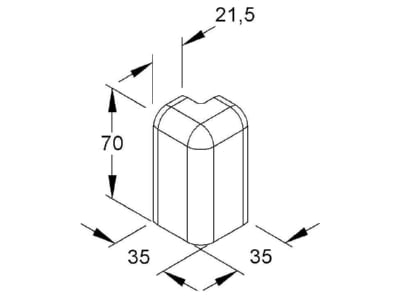 Mazeichnung Kleinhuis SFA70 3 Ausseneck 90  rws Sockelleistenkanal