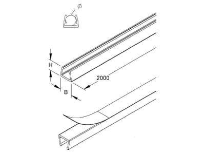 Dimensional drawing Kleinhuis LC91 Wireway 10 5x12 24mm