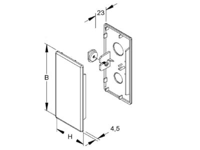 Mazeichnung Kleinhuis EG60190 3 Endstueck rws 60x190 RAL9010