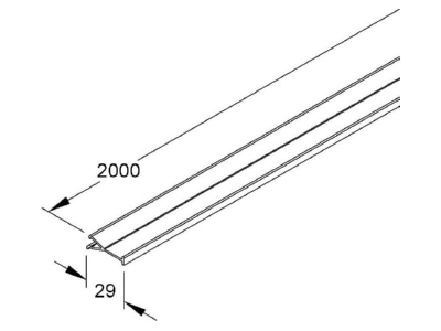 Dimensional drawing Kleinhuis BTR40 Divider profile for wireway