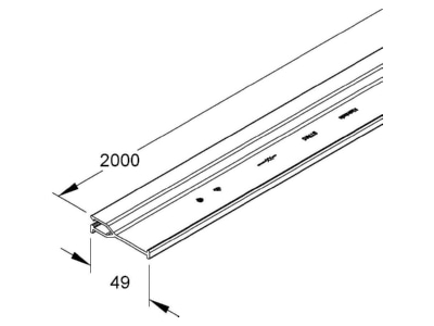 Dimensional drawing Kleinhuis BTR65 Divider profile for wireway