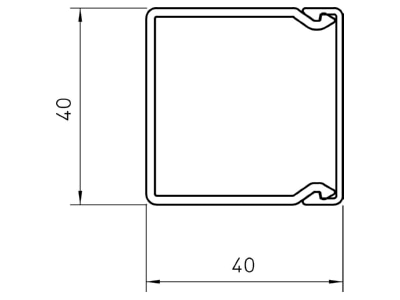 Dimensional drawing 1 OBO WDK40040CW Wireway 40x40mm RAL9001
