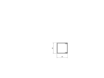 Dimensional drawing 2 OBO WDK40040CW Wireway 40x40mm RAL9001