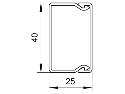 Mazeichnung 2 OBO WDK25040CW Wand Deckenkanal 25x40mm PVC