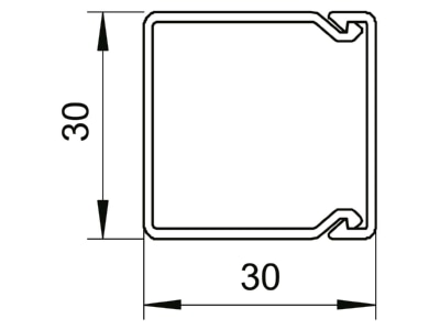 Dimensional drawing 2 OBO WDK30030CW Wireway 30x30mm RAL9001